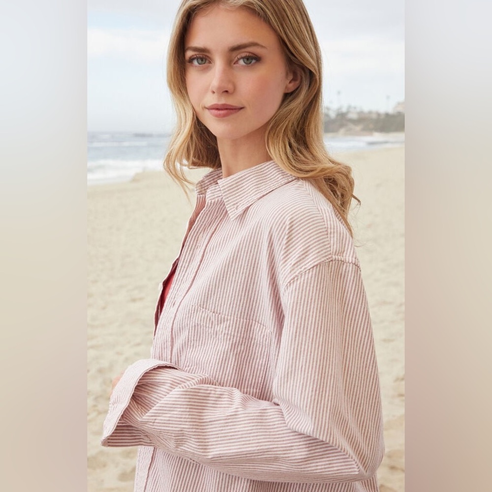 John Galt | Stephanie Striped Long Sleeve Shirt NEW